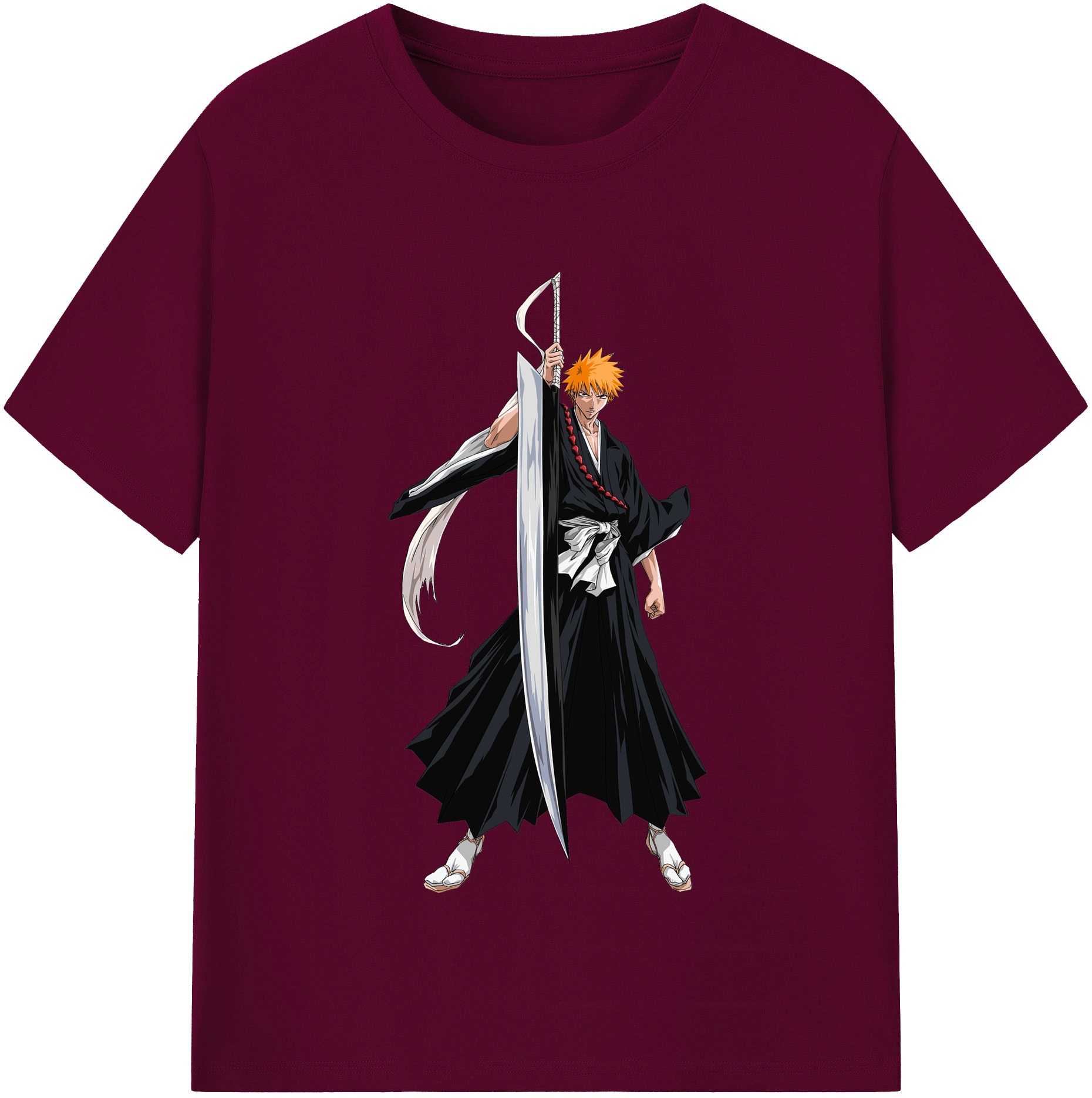（画像用） ブリーチ 黒崎一護（くろさき いちご）BLEACH Kurosaki Ichigo レディースカジュアルプリントTシャツ（綿100％）